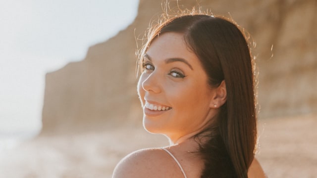 Emma on a beach