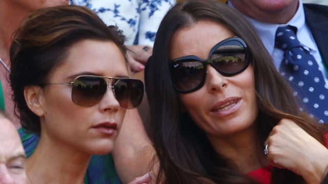 Victoria Beckham and Tana Ramsay attend the Gentlemen's Singles Final match between Andy Murray of Great Britain and Novak Djokovic of Serbia  2013 in London, England