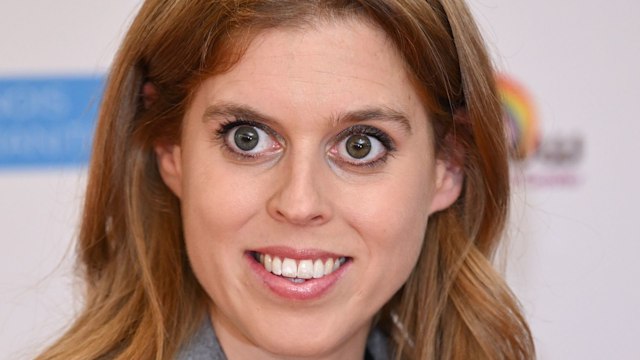 Princess Beatrice attends the "Confetti" UK Premiere at BAFTA on October 20, 2022 in London, England. 
