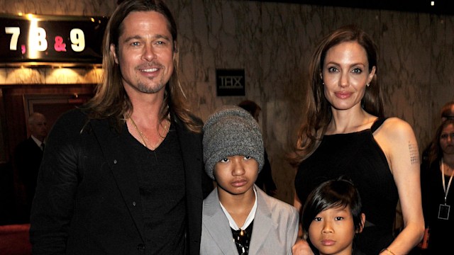 Brad Pitt, Angelina Jolie and their children Maddox and Pax attend the World Premiere of 'World War Z' in June 2013 