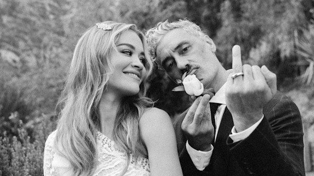 Rita Ora and Taika Waititi on their wedding day last year