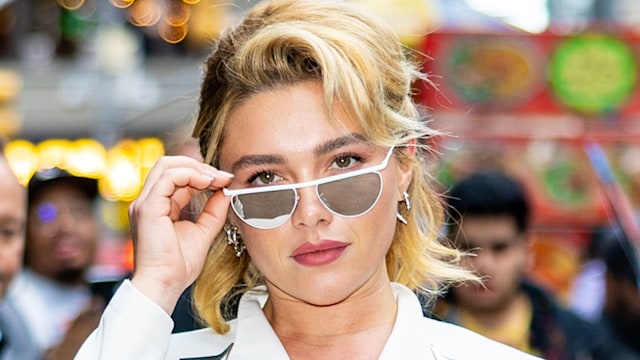 Florence Pugh is seen at 'Good Morning America' on April 30, 2025 in New York City.