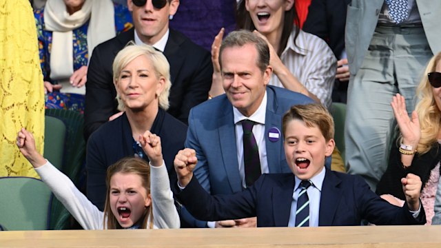 George and Charlotte cheering at Wimbledon