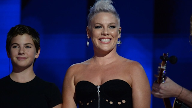 Alicia Moore, known as Pink, attends the Democratic National Convention (DNC) at the United Center in Chicago, Illinois, United States on August 22, 2024