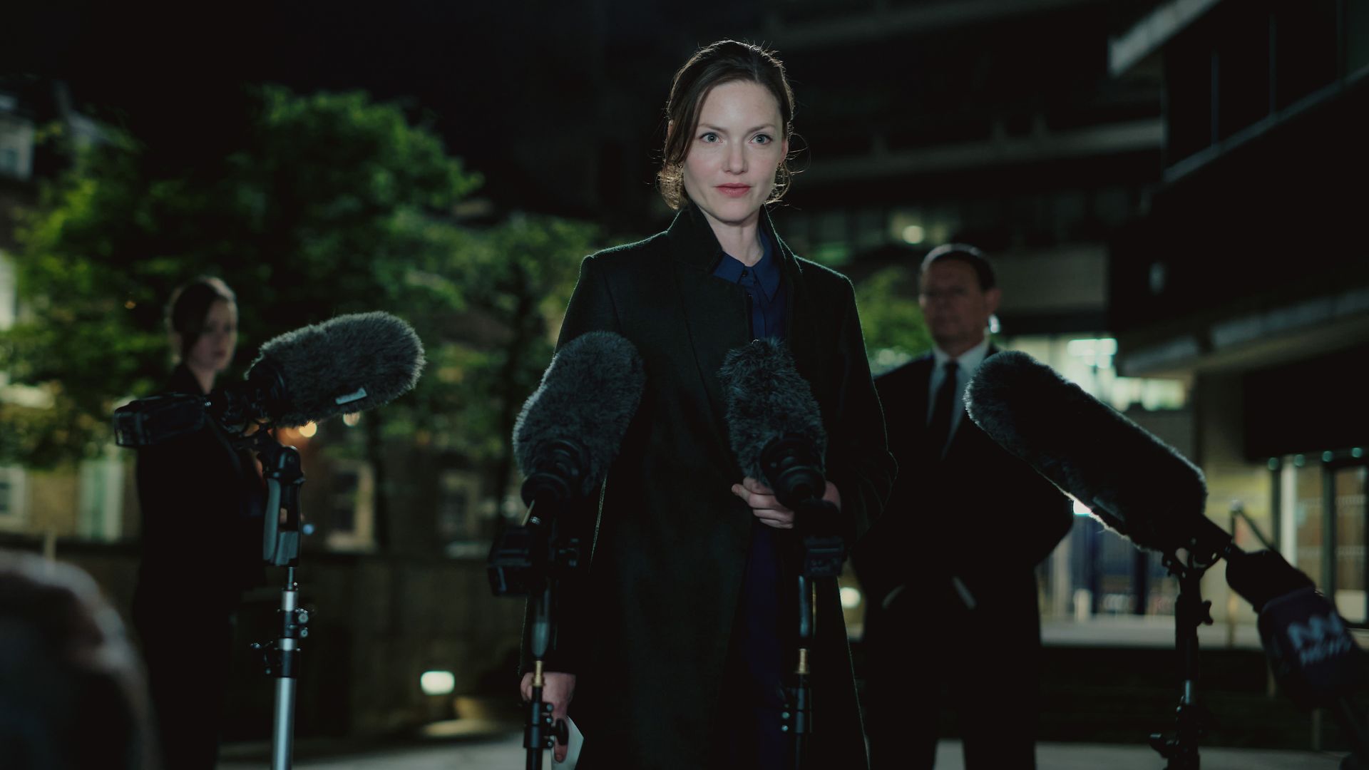 Holliday Grainger in a still image from The Capture