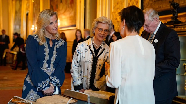 Duchess of Edinburgh and Duchess of Gloucester view Shakespeare's First Folio