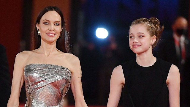 Angelina Jolie with Shiloh and Zahara on the red carpet