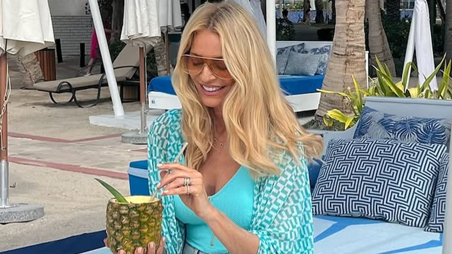 Tess Daly, 55, is a beach bombshell in swimsuit and daisy dukes for ‘girls’ trip’ with daughter Phoebe