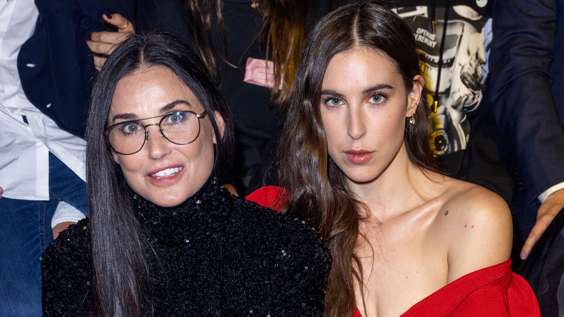 demi moore and scout willis at paris fashion week