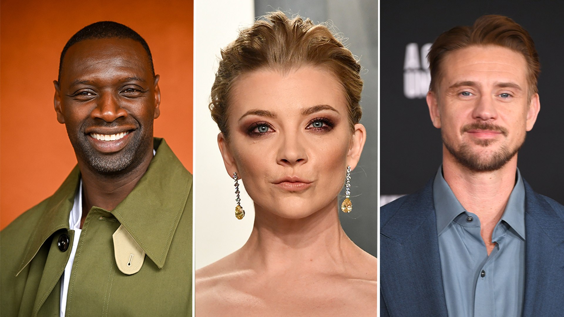 Three actors' headshots