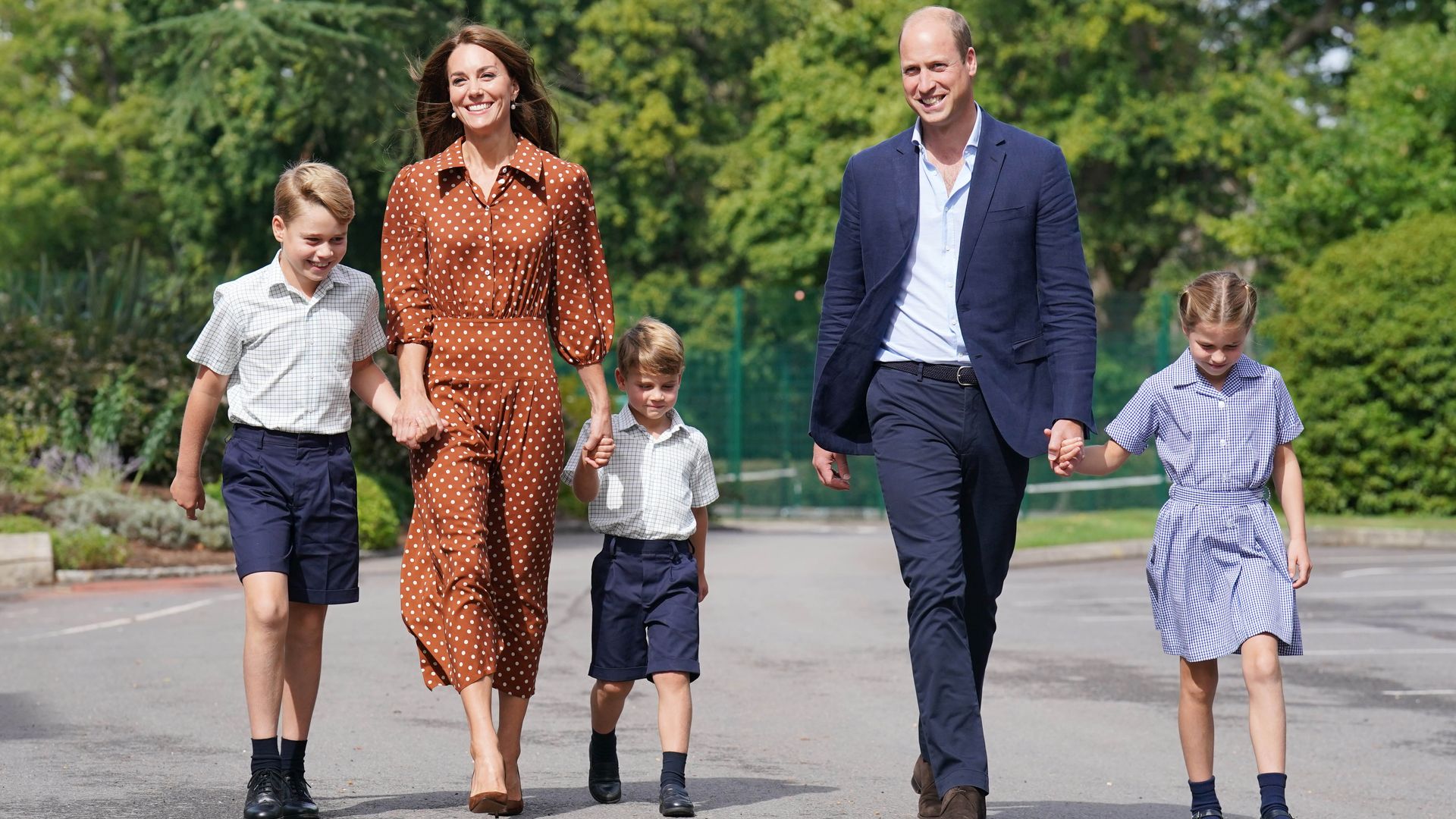 Prince George, Princess Charlotte and Prince Louis accompanied by their parents for a settling in afternoon at Lambrook School, near Ascot