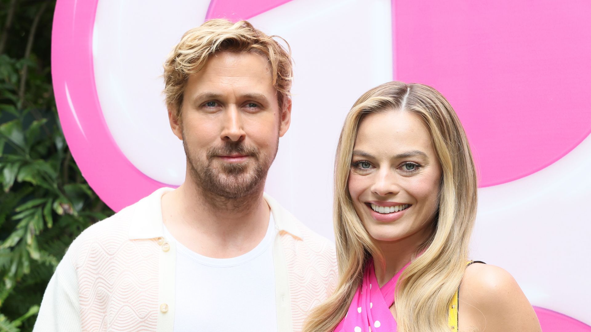 Ryan Gosling and Margot Robbie attend the press junket and photo call for "Barbie" at Four Seasons Hotel Los Angeles at Beverly Hills on June 25, 2023 in Los Angeles, California