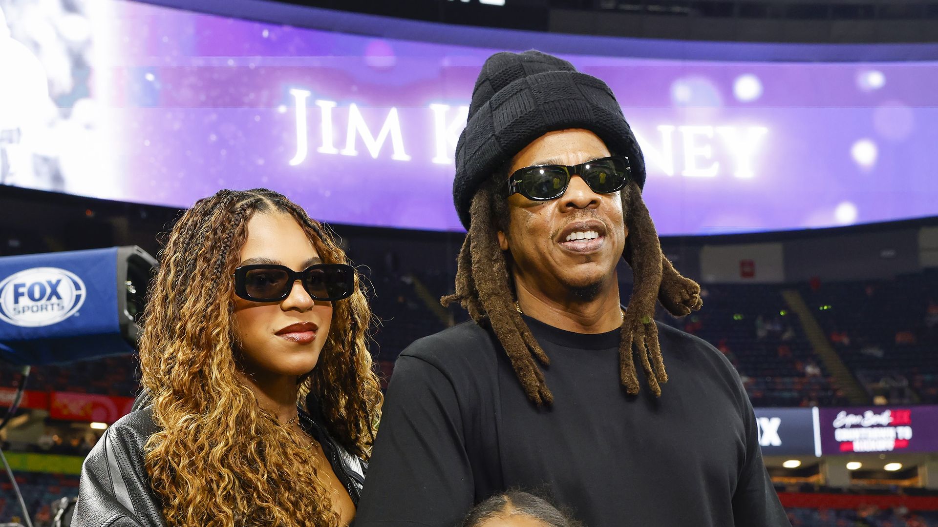 Jay-Z took his daughters Blue Ivy and Rumi to the Super Bowl