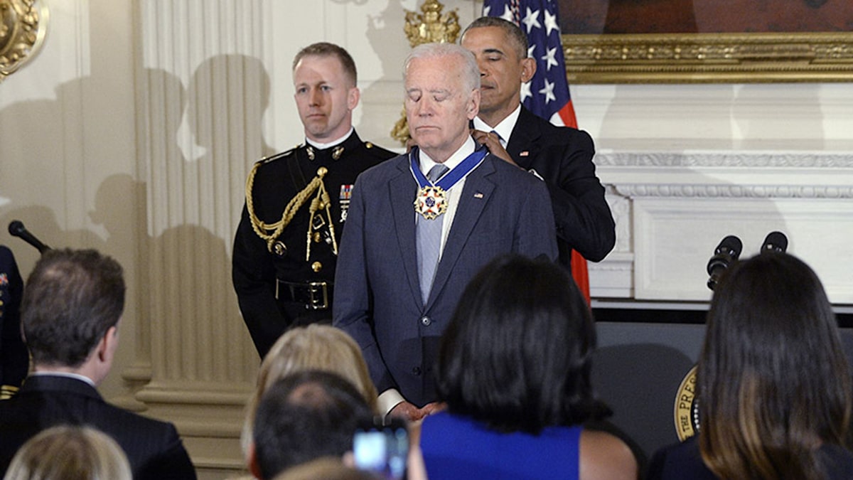 Joe Biden in tears as Barack Obama awards Presidential Medal of Freedom ...