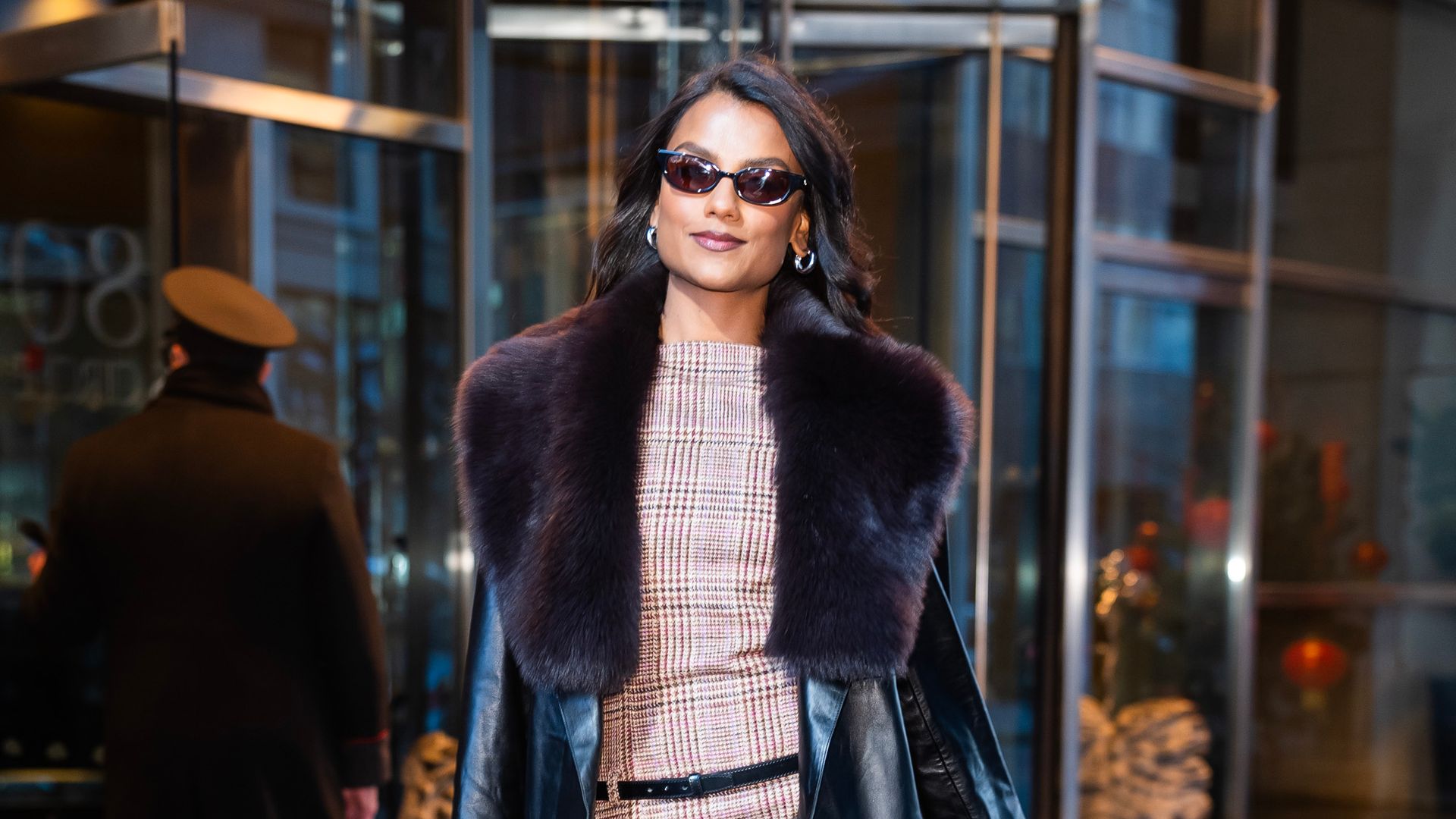  Simone Ashley is seen in Midtown on February 05, 2025 in New York City. (Photo by TheStewartofNY/GC Images)