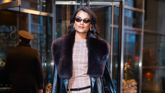  Simone Ashley is seen in Midtown on February 05, 2025 in New York City. (Photo by TheStewartofNY/GC Images)