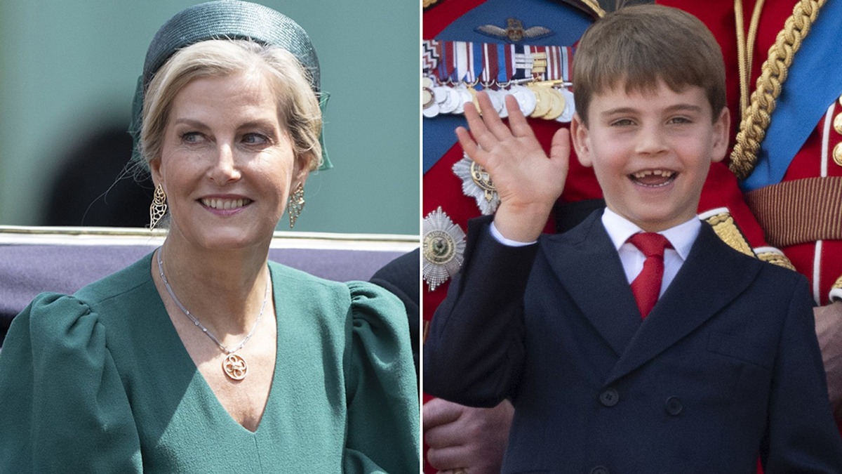 Duchess Sophie keeps Prince Louis entertained during Trooping the Colour