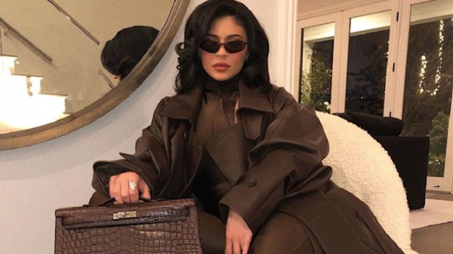 kylie jenner with brown hermes bag