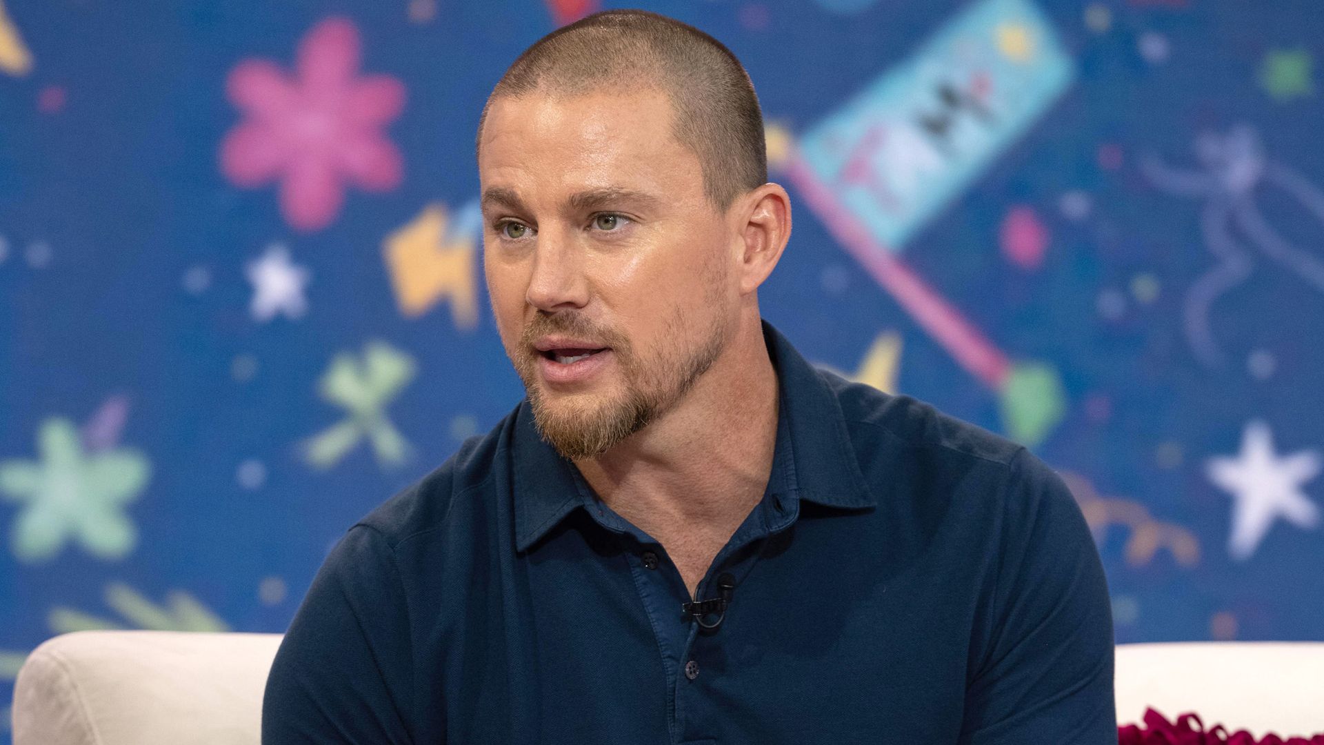 Channing Tatum on Today at talking and looking to the left