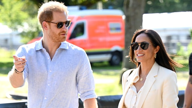 Prince Harry and Meghan attend the cycling medal ceremony at the Invictus Games 2023