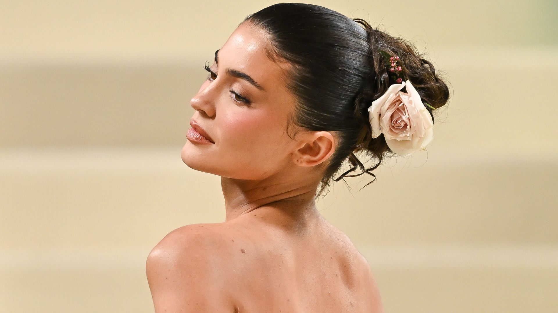 Kylie Jenner goes method in nude makeup-blend dress
