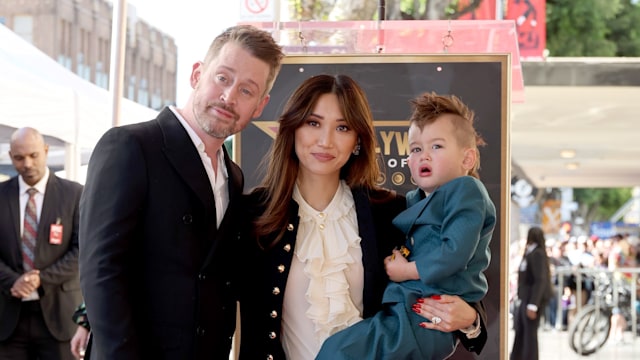 Macaulay Culkin, Brenda Song and Dakota Song Culkin attend the ceremony honoring Macaulay Culkin with a Star on the Hollywood Walk of Fame on December 01, 2023 in Hollywood, California. (Photo by Amy Sussman/Getty Images)
