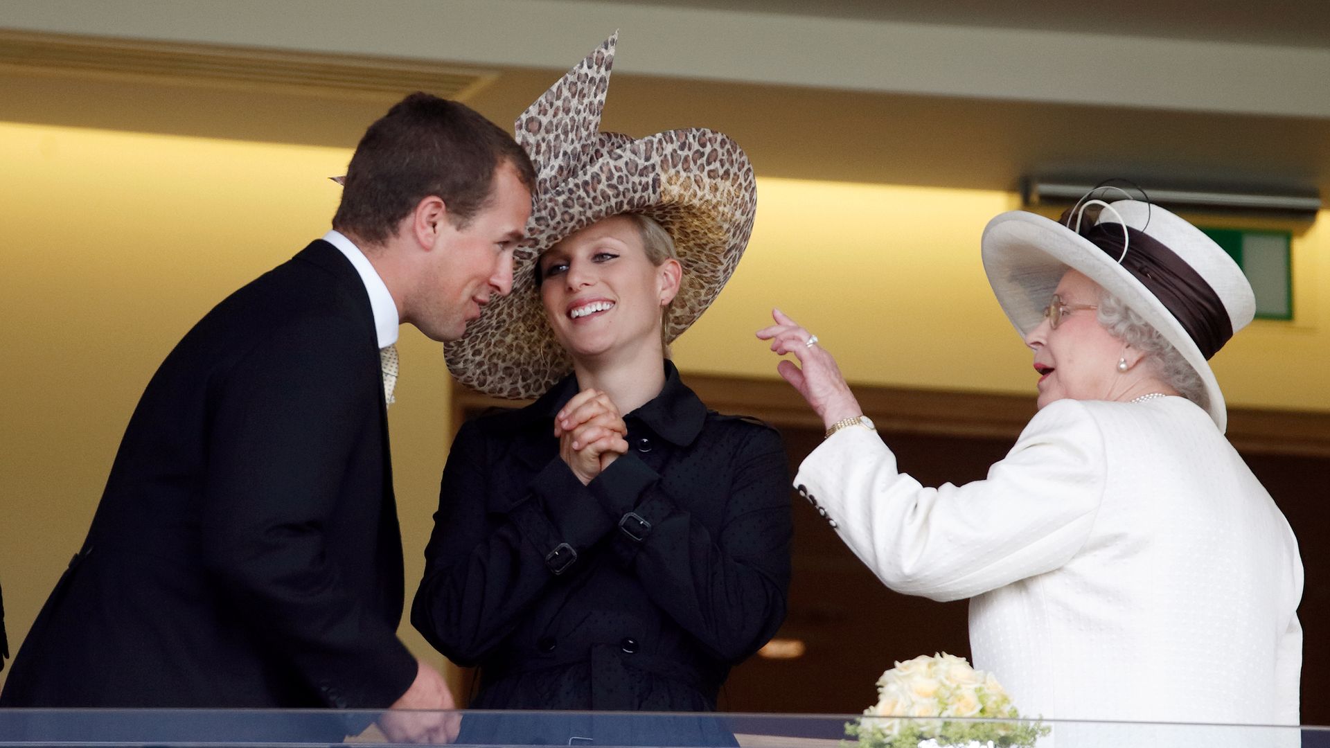 The Queen, Zara and Peter sharing a laugh at Royal Ascot 2007