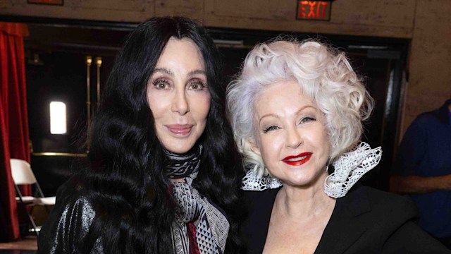 HOLLYWOOD, CALIFORNIA - JUNE 04: Cher (L) and Cyndi Lauper attend Cyndi Lauper's hand and footprint ceremony at TCL Chinese Theatre on June 04, 2024 in Hollywood, California. (Photo by Randy Shropshire/Getty Images for Paramount+)