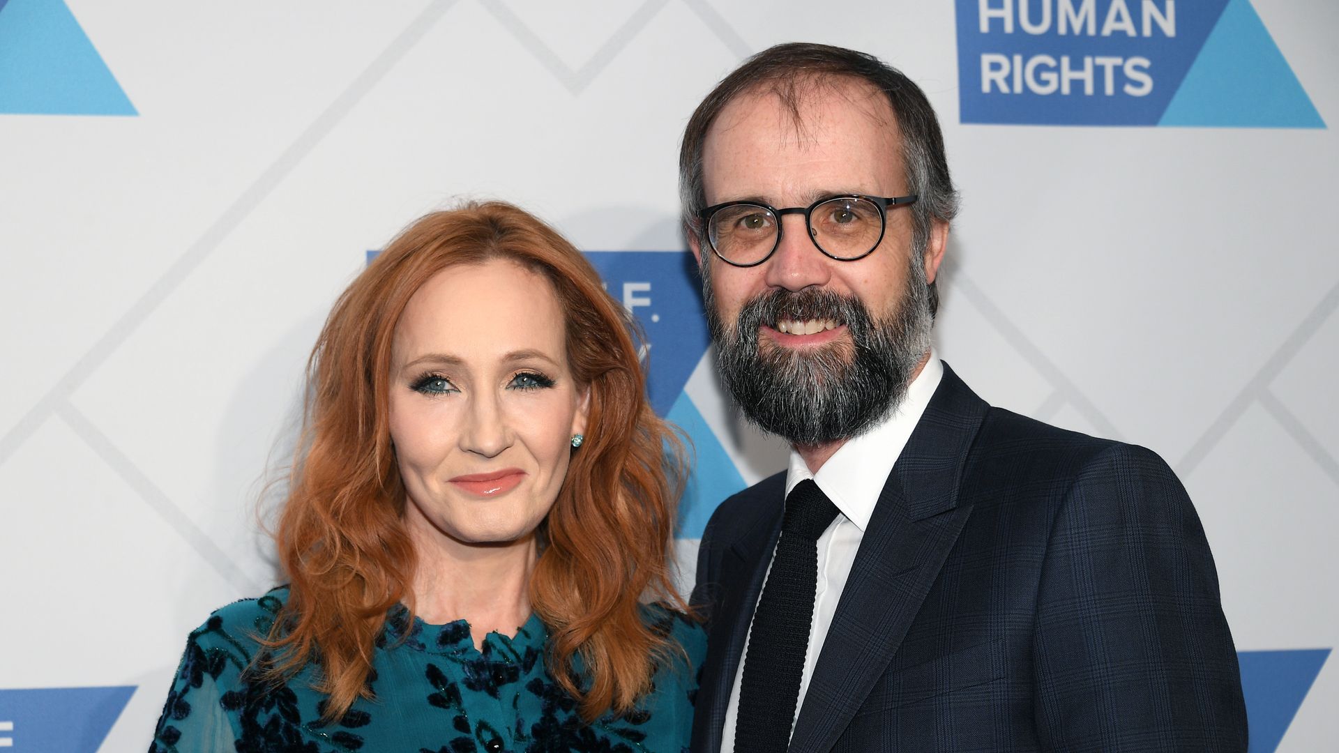 J.K. Rowling and Neil Murray arrives at the RFK Ripple of Hope Awards at New York Hilton Midtown on December 12, 2019 