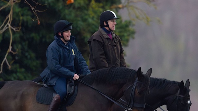 Prince Andrew makes rare appearance horse riding in Windsor - see photos