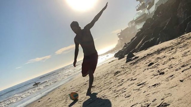 David Beckham California beach football