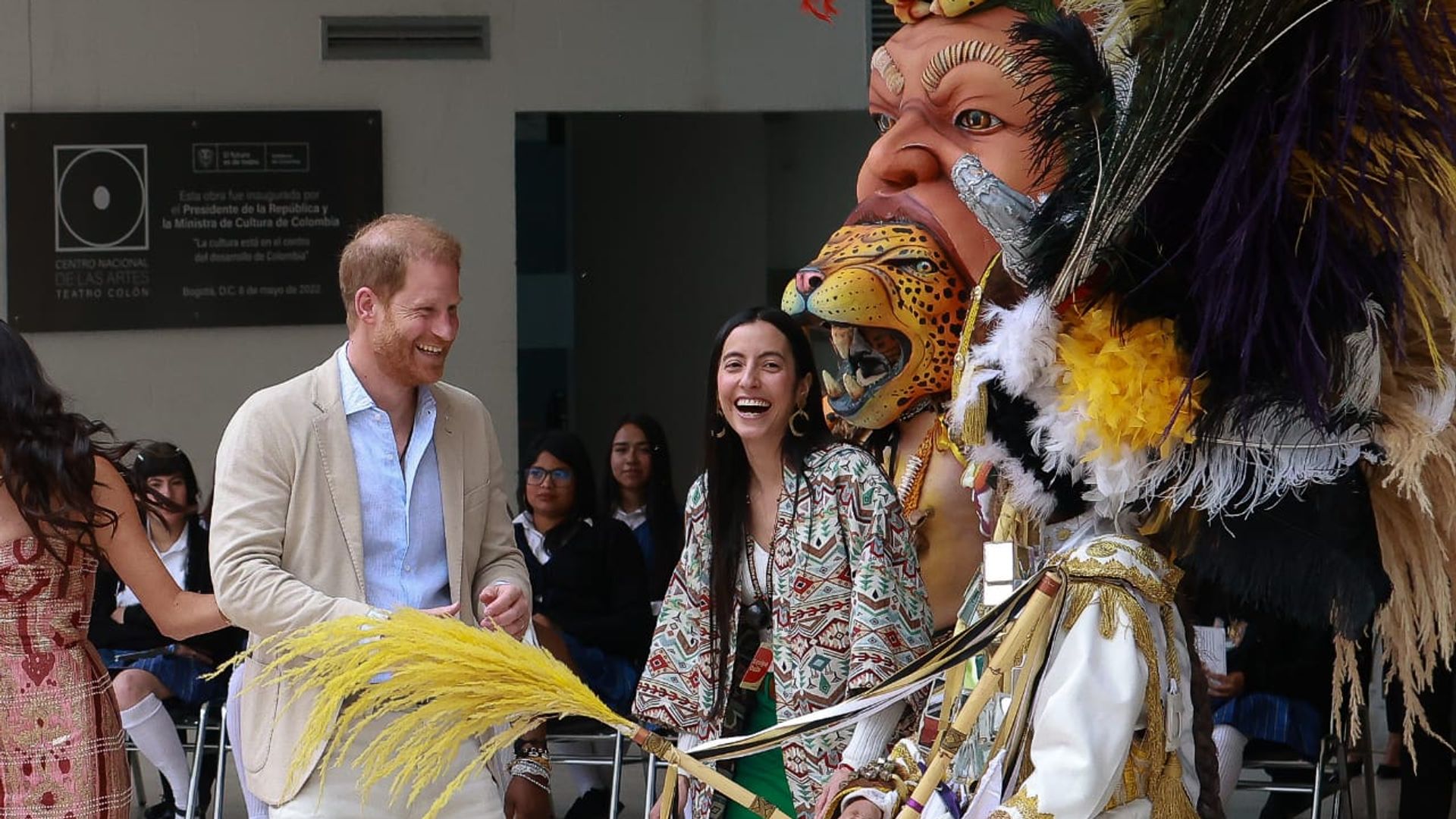 Prince Harry and Meghan Markle during their ongoing tour of Colombia