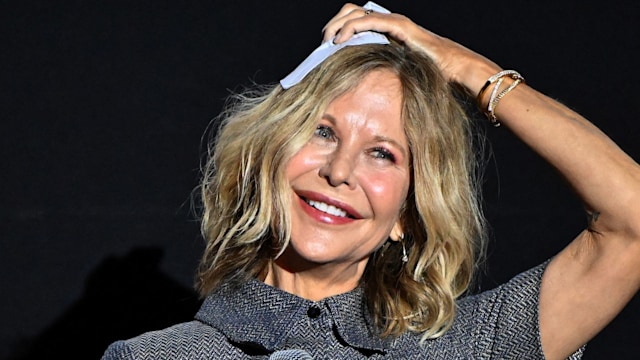 US actress Meg Ryan speaks after receiving the honorary "Heart of Sarajevo" award during 30th Sarajevo Film Festival, in Sarajevo, on August 20, 2024.