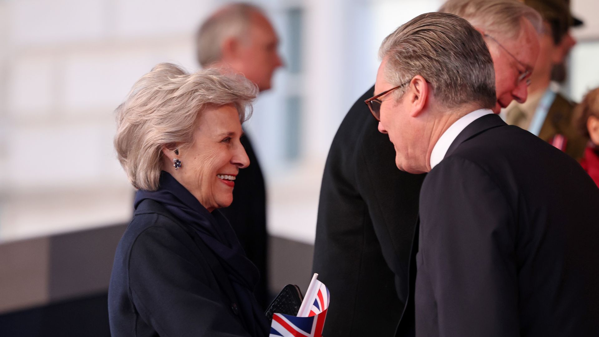 The Duchess of Gloucester shaking hands with Keir Starmer