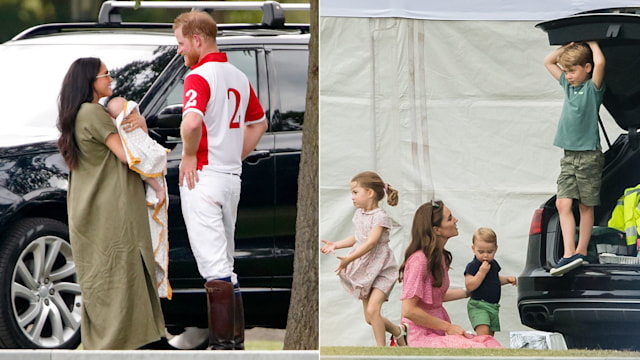 Archie at the polo with George, Charlotte and Louis in 2019