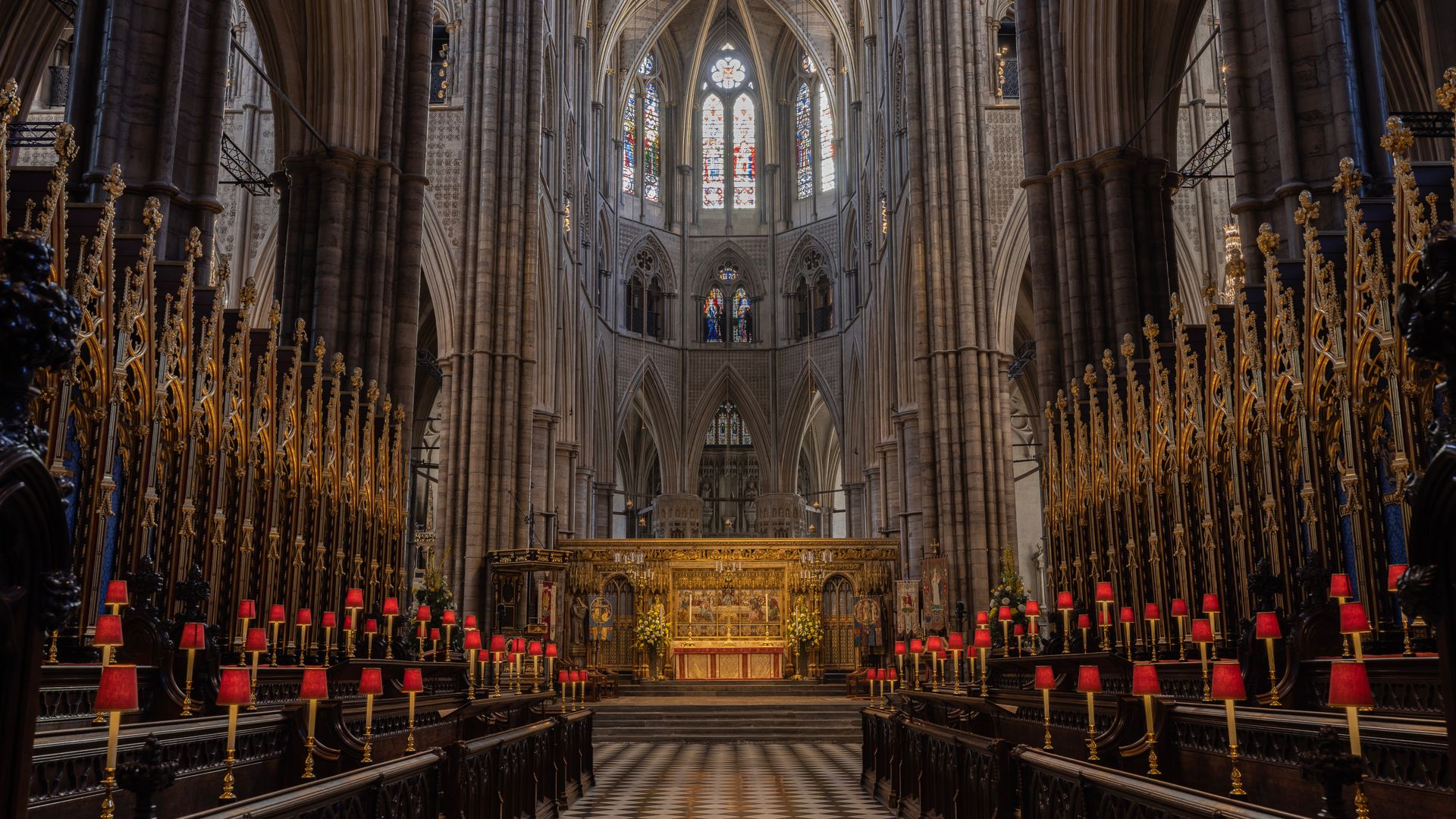 The interior of Westminster Abbey prior to King Charles III's coronation