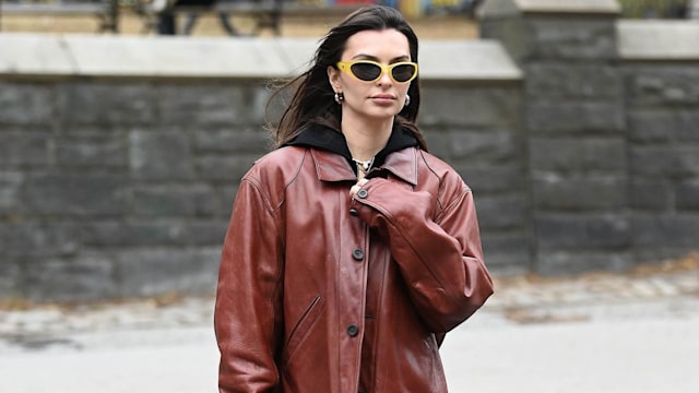 Emily Ratajkowski Steps Out in Cheetah Print Sneakers from TOMS 