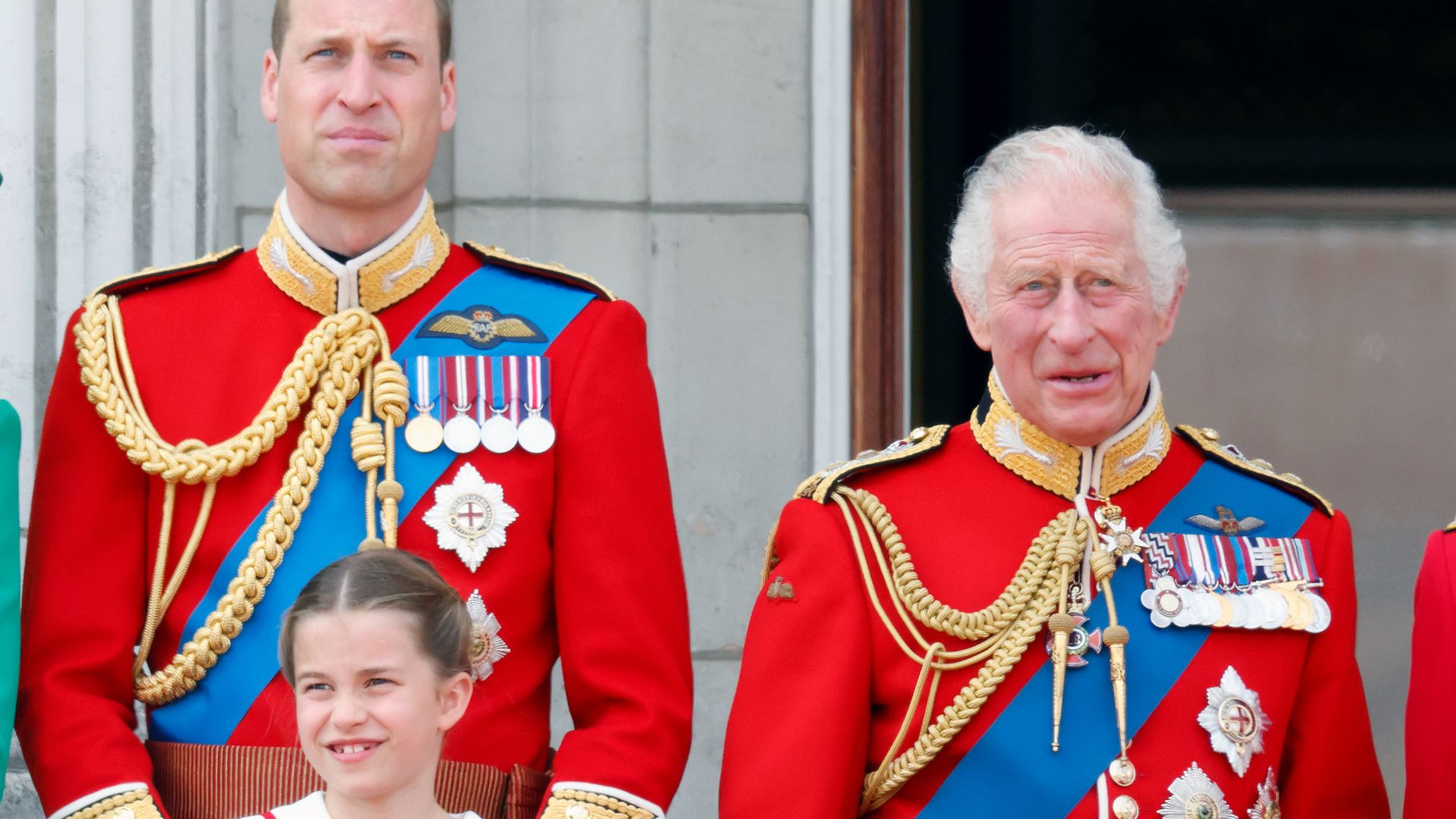 Prince William, Princess Charlotte and King Charles on balcony at Trooping The Colour 2023