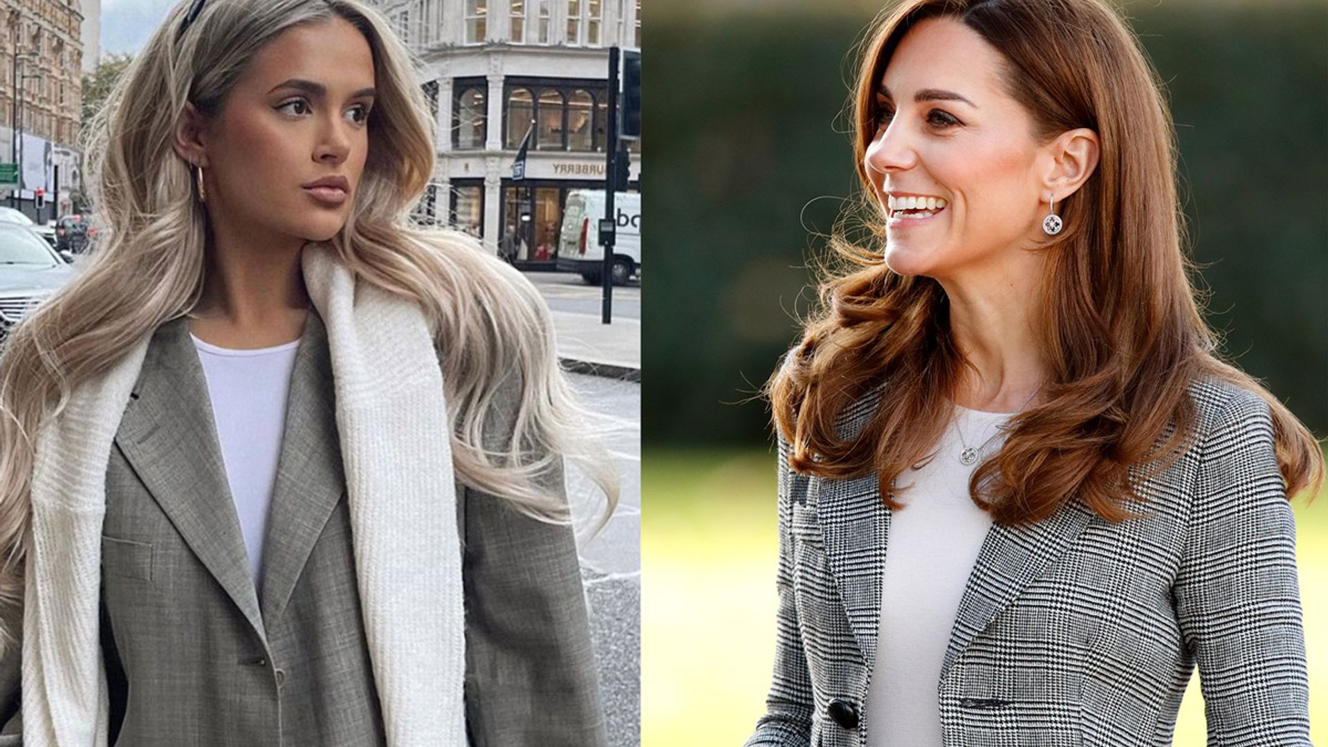 molly mae and kate middleton wearing blazers