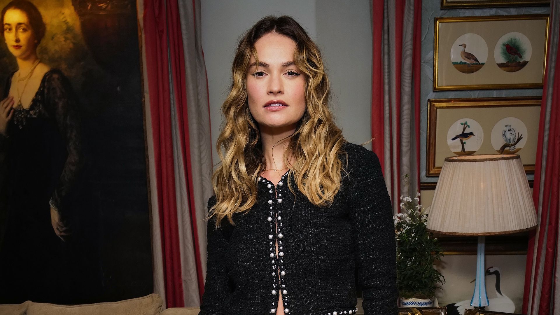 Lily James attends the Charles Finch & Chanel Pre-BAFTA Dinner in Chanel