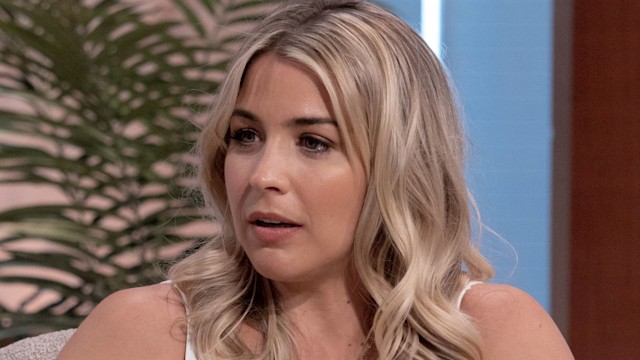 Gemma Atkinson in a white top with curly hair on Lorraine