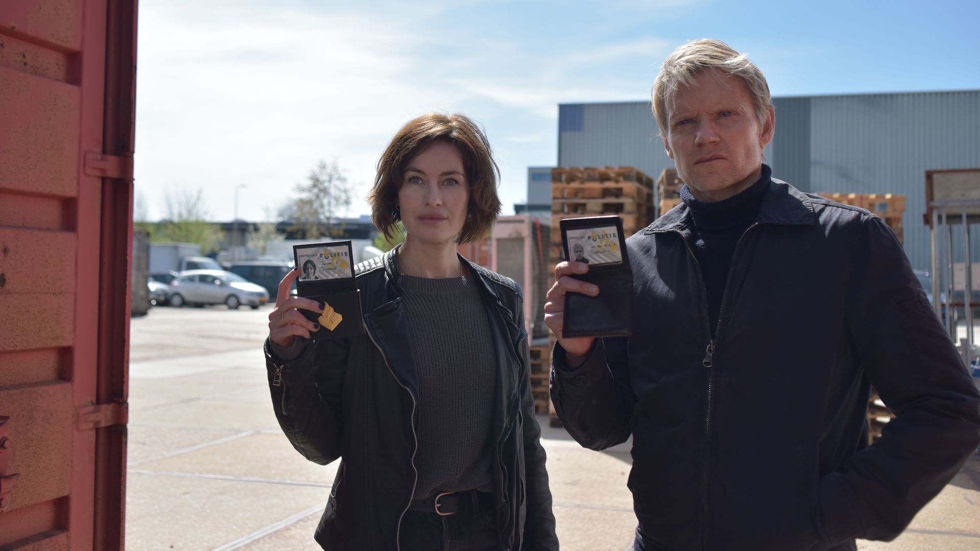 Marc Warren as Van Der Valk and Maimie McCoy as Lucienne Hassell.

