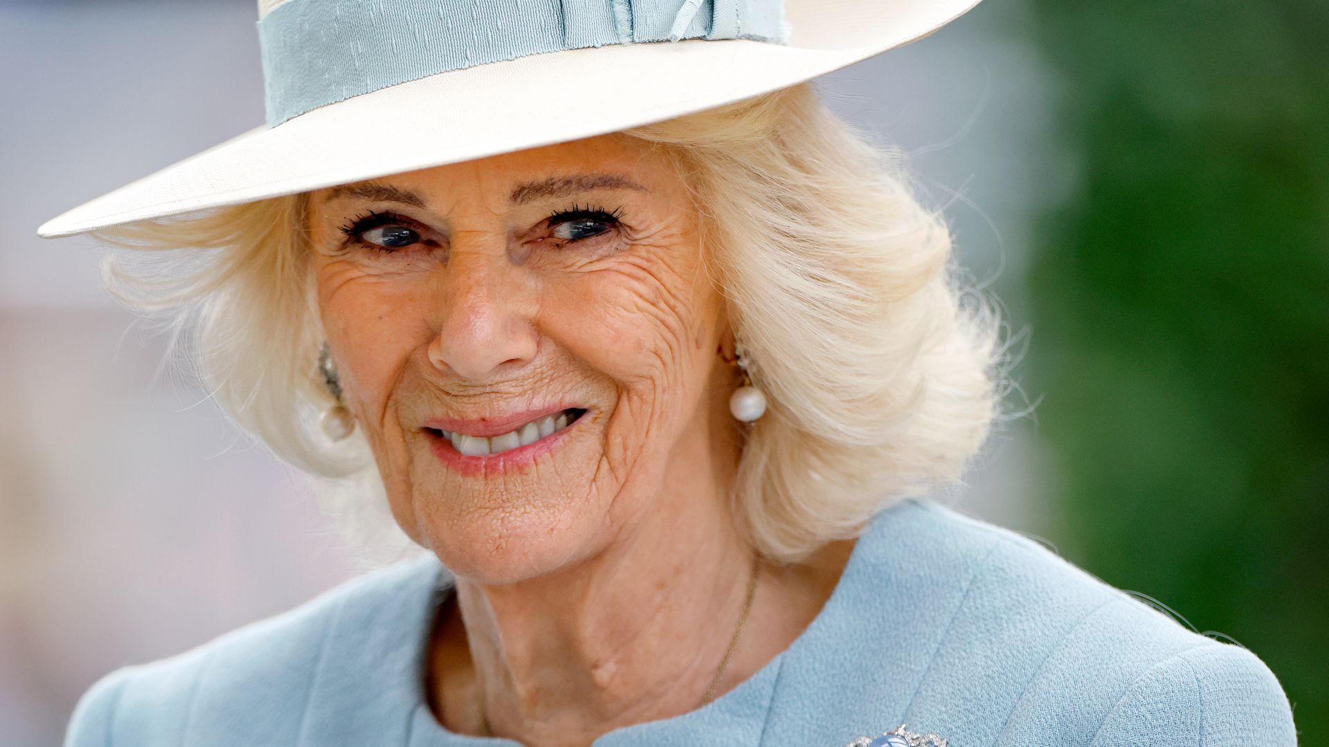 Queen Camilla attends QIPCO British Champions Day at Ascot Racecourse on October 18, 2025 in Ascot, England. 