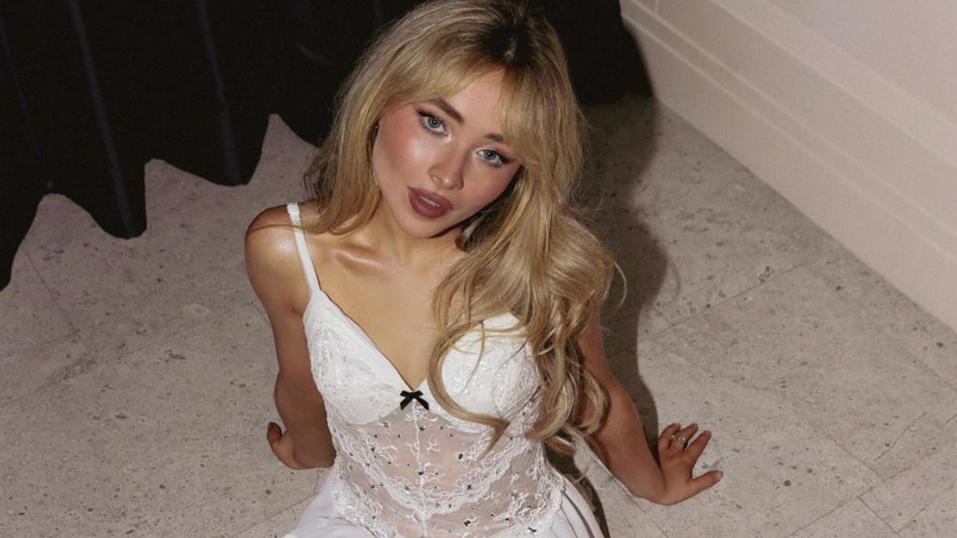 Sabrina Carpenter’s etheral corset and lace lingerie set is perfect for brides-to-be