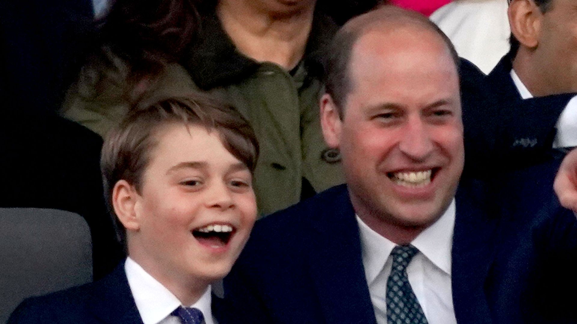 Prince George and Prince William attend the Coronation Concert held in the grounds of Windsor Castle