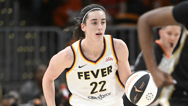 Indiana Fever guard Caitlin Clark (22) maneuvers during the Washington Mystics-Indiana Fever WNBA game at Capital One Arena in Washington, DC on June 07`, 2024. (Photo by Craig Hudson for The Washington Post via Getty Images)