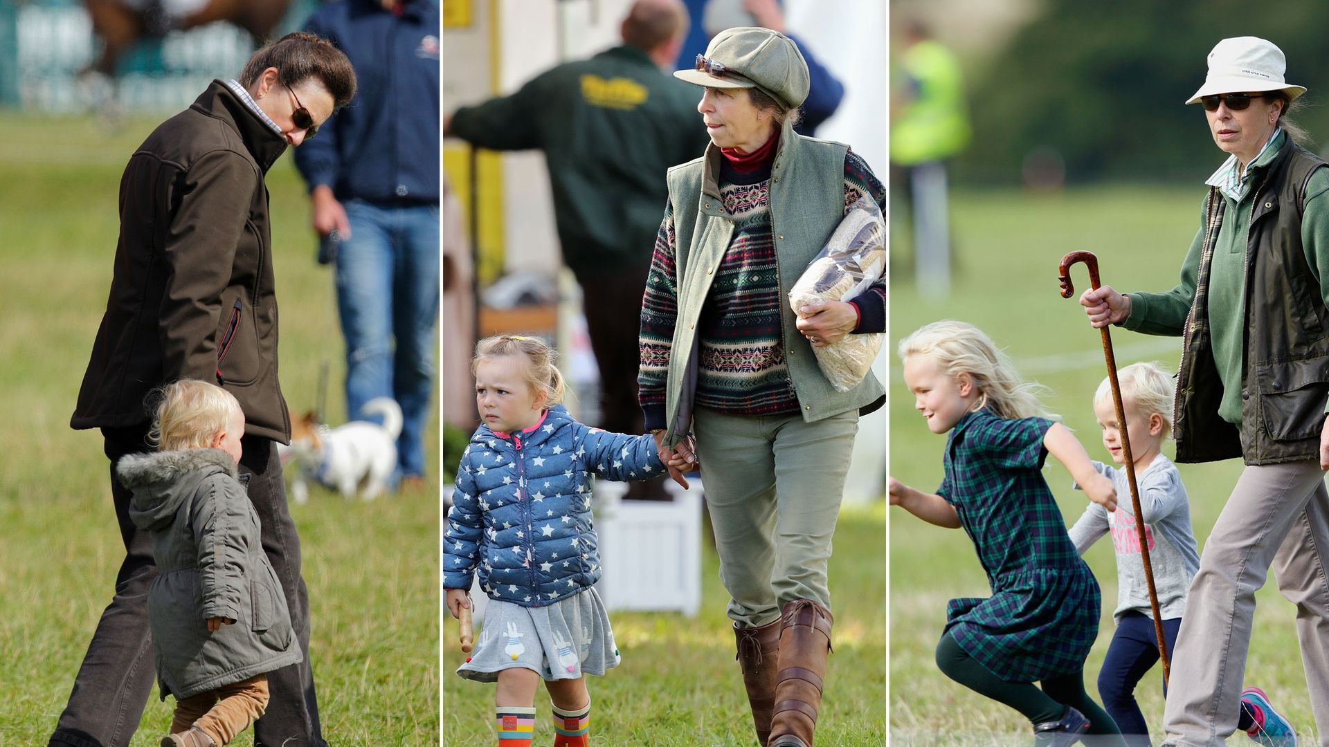 Princess Anne with her granddaughters, Mia, Isla and Savannah
