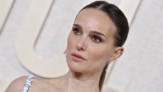 Natalie Portman close up with slick ponytail