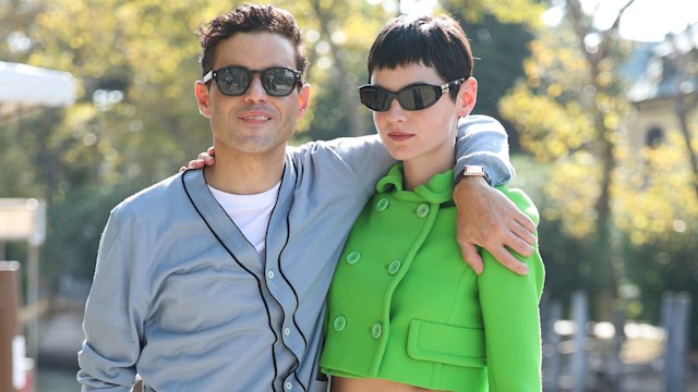 Rami Malek and Emma Corrin are seen at the 81st Venice International Film Festival on August 31, 2024 in Venice, Italy