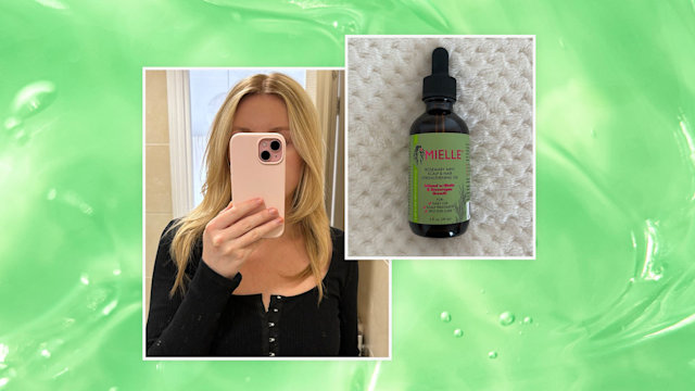 split image hair and mielle oil 